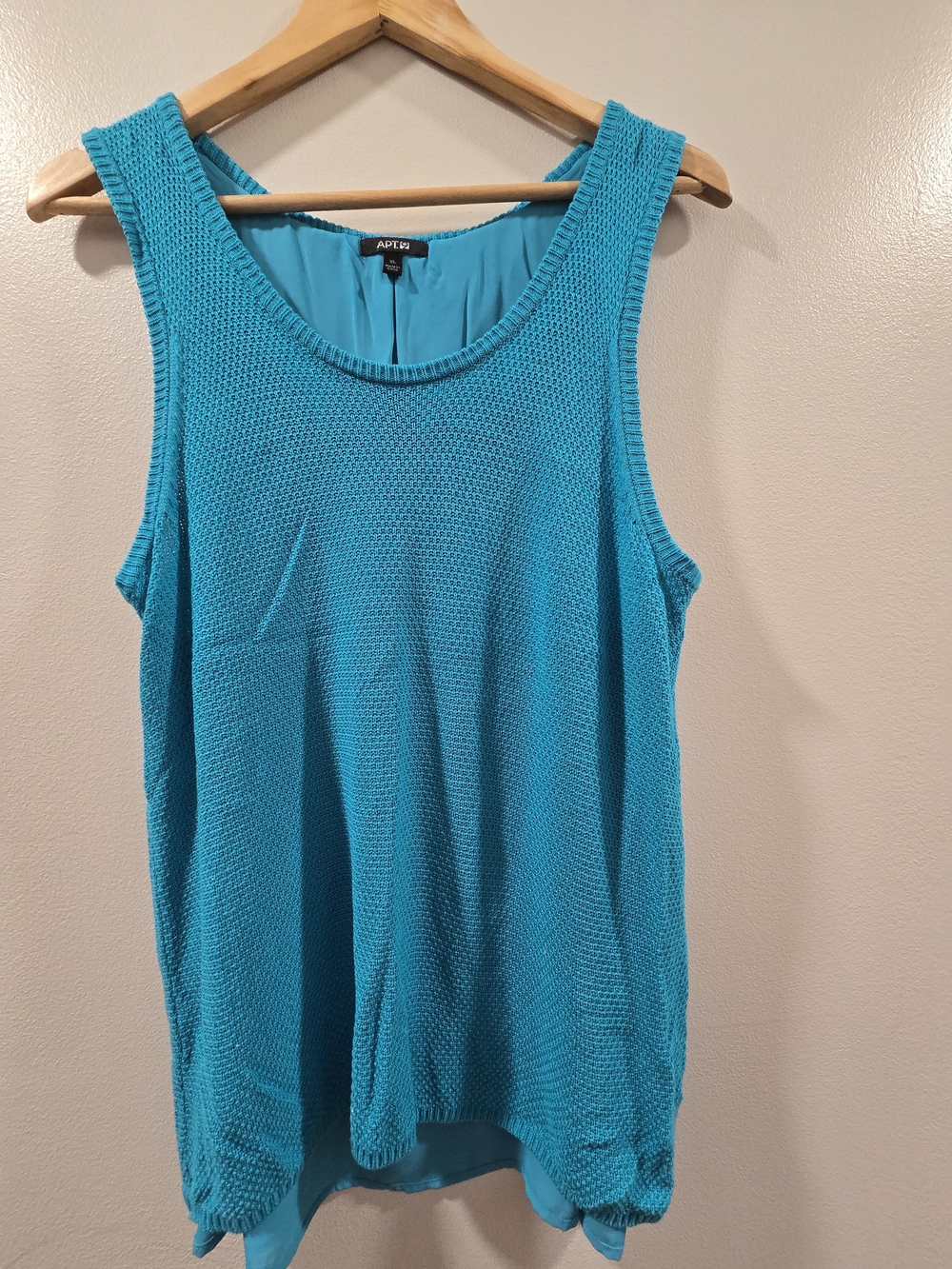 Apt. 9 Turquoise Open Knit Layered Tank Top - XL